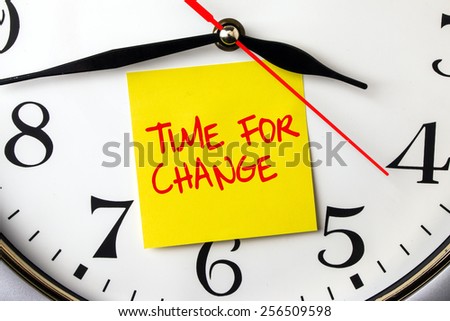 time for change concept on wall clock