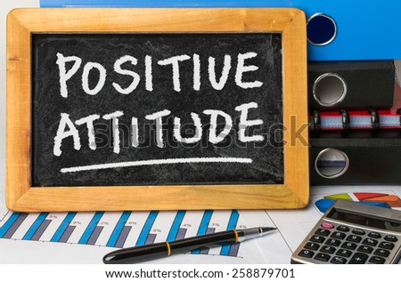 positive attitude handwritten on blackboard