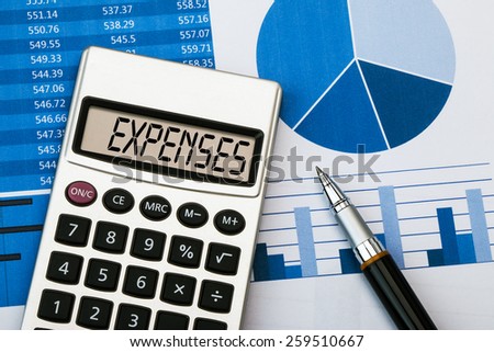 expenses concept displayed on calculator