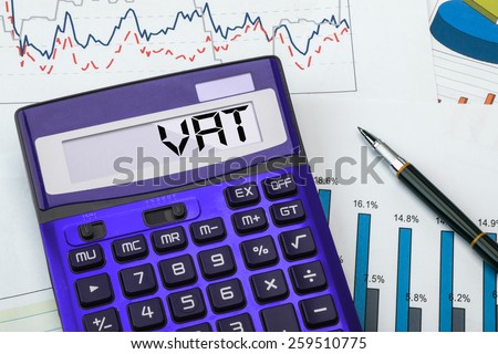 vat concept displayed on calculator