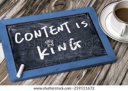 content is king handwritten on blackboard