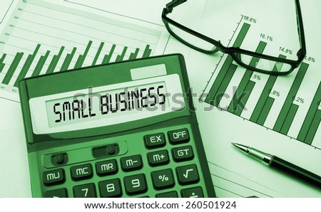 word small business displayed on calculator