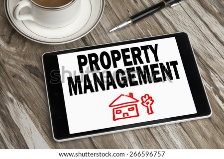 property management concept displayed on tablet pc