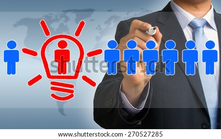 idea makes you different concept hand drawing by businessman