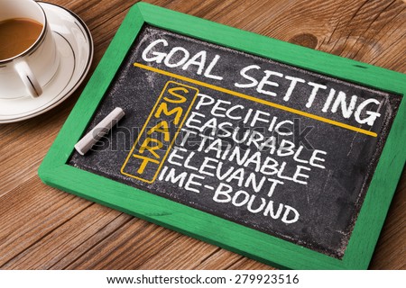 smart goal setting concept hand drawn on blackboard