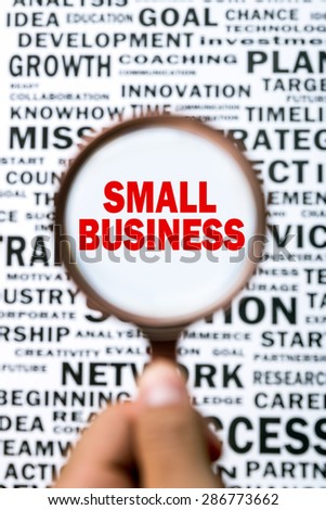 search for small business with a magnifying glass