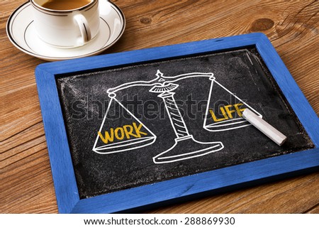 work life concept on balance scale