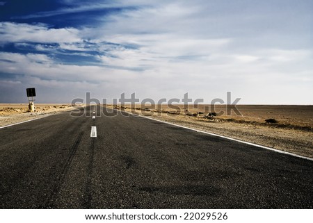 Road to Siwa oasis, desert highway