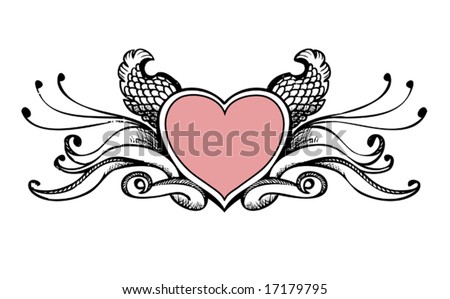 Love Heart Sketch. stock vector : Heart sketch