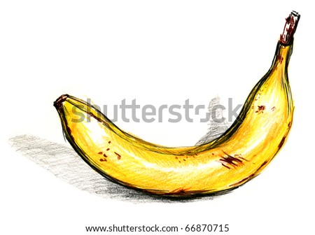 Banana Line Drawing
