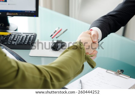 Hand for a handshake. The conclusion of the transaction.