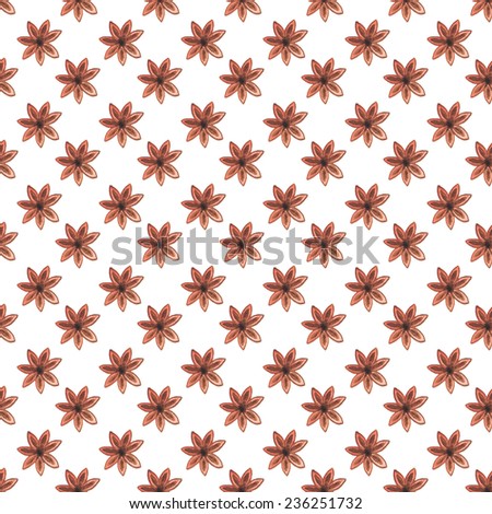Watercolor seamless star anise pattern.  Aquarelle hand drawn background for blog, web design, scrapbooks, party invitations and wedding cards.