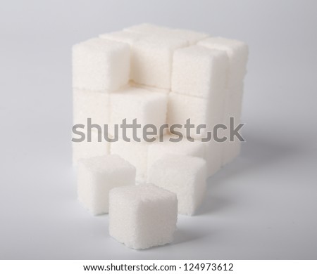 cube shape from pieces of white sugar