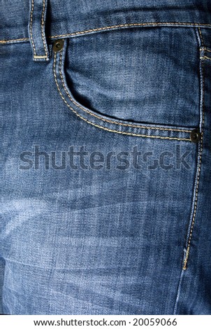 Forward pocket of dressed on jeans