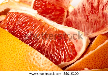 the food background from fresh red grapefruit