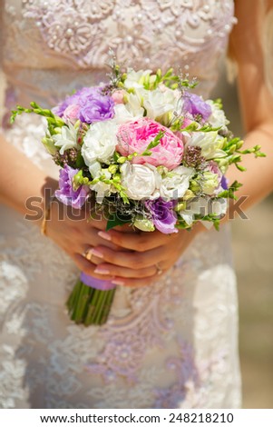 wedding flowers bouquet of bride, wedding decoration, rustic style. series
