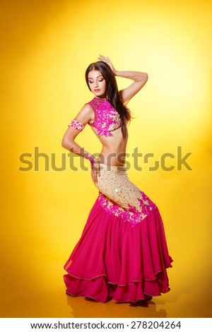 Belly dancer woman Arabian beauty bellydance female, oriental dancer woman,bollywood  indian girl, bellydance, studio isolated. series