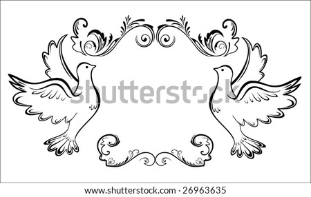 stock vector Vintage card with dove