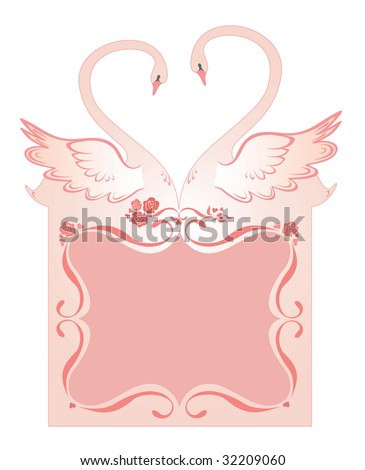 stock vector Wedding greeting card with swans