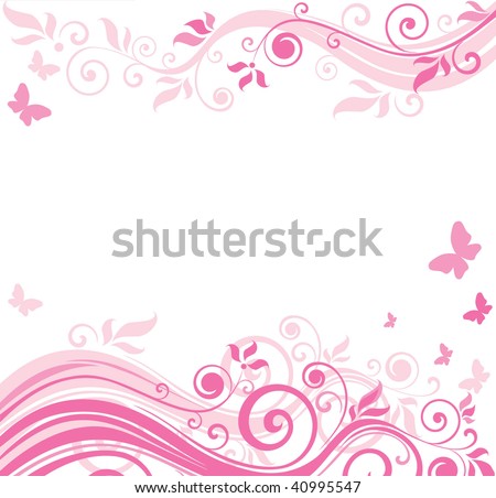pink flowers borders. Floral pink border