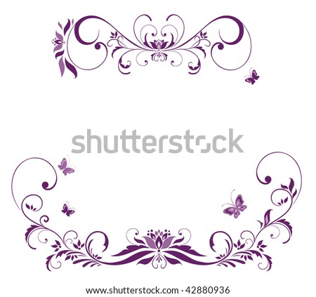 stock vector Violet floral border