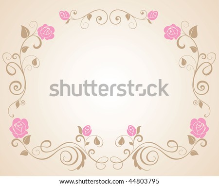 stock vector Wedding border with rose