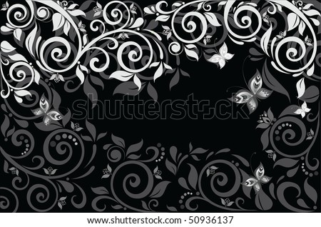 black and white flowers wallpaper. Black and white.