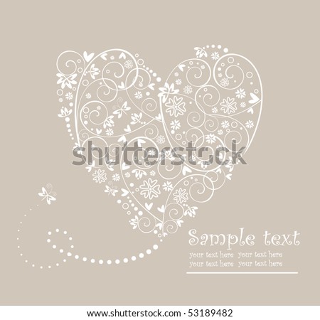 stock vector Wedding pastel card with heart