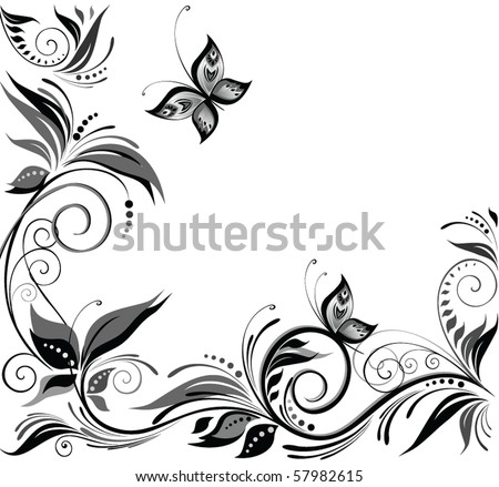 stock vector Wedding background black and white 