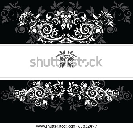 stock vector Black and white wedding template