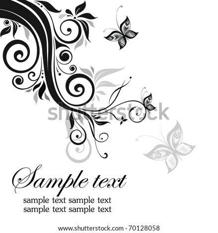 Black And White Floral Border. floral border (lack and