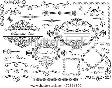 stock vector Vintage wedding design elements