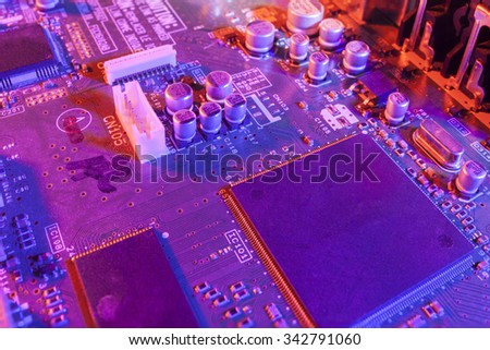 abstract close up mother board background