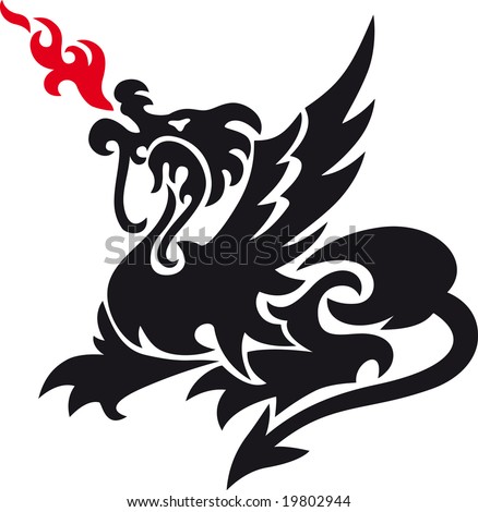 Chinese Dragon Silhouette - Tattoo