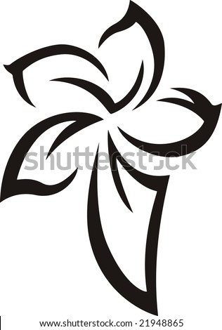 black flower tattoos. stock vector : Black Flower