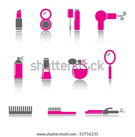 beauty and makeup icon set - high res JPG