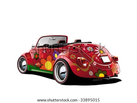 Flower Power Convertible, Vector Illustration - 33895015 : Shutterstock