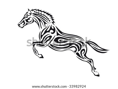 stock vector : Jumping horse,