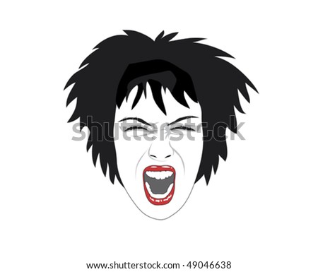 Excited woman, isolated vector illustration