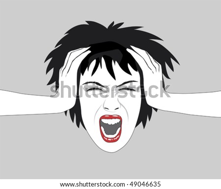 Excited woman, vector illustration