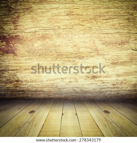 Old empty room with wood wall