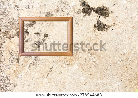 Wall cement with wood image frame