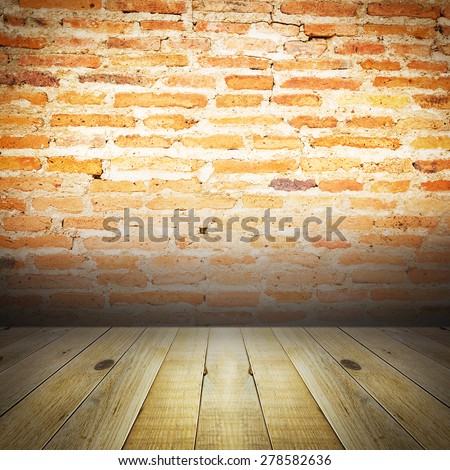 Old empty room with brick wall