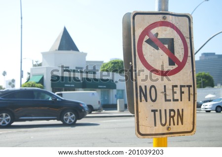 don\'t turn left sign