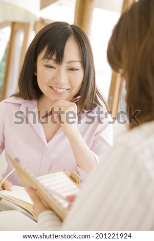 Two women in a lunch meeting