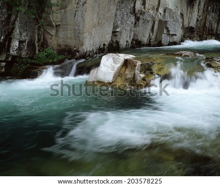 Ina River And Sheer Cliff