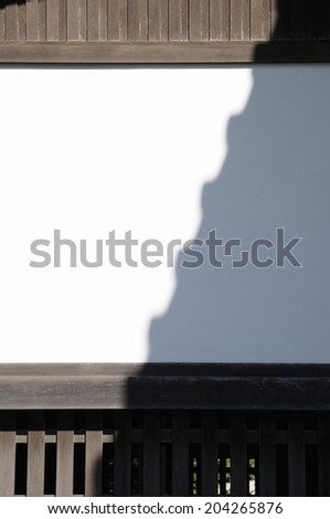 The Shadow On The White Wall Of A Japanese House
