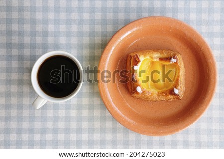 The Apple Bread And Coffee On The Table