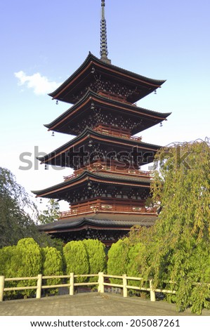 The Image Of The Pagoda In Japan