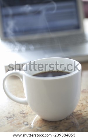 Hot Coffee with Steam